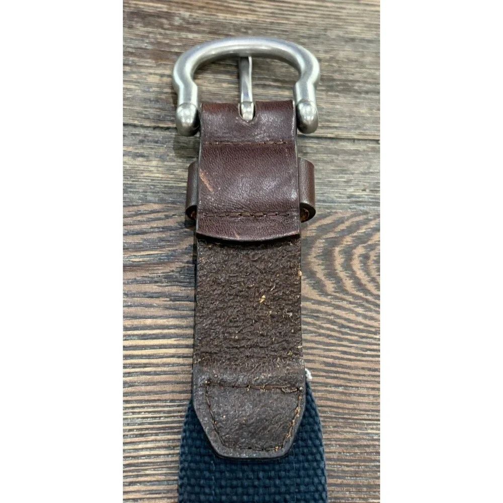 SOUTHERN TIDE Men’s “Skipjack” Ribbon Belt - Sandstone Khaki & Leather - Sz 34W